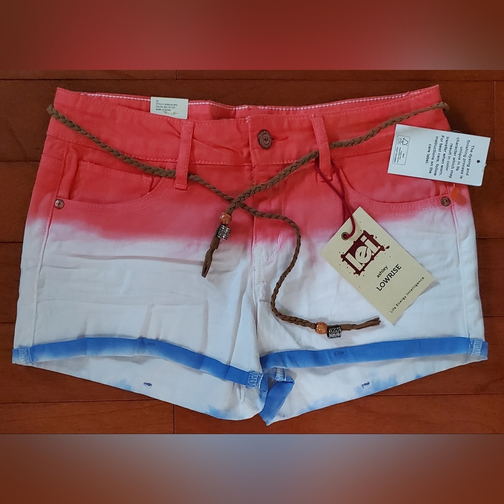 L. E. I. Red White and Blue Ashley Jean Shorts Size 7